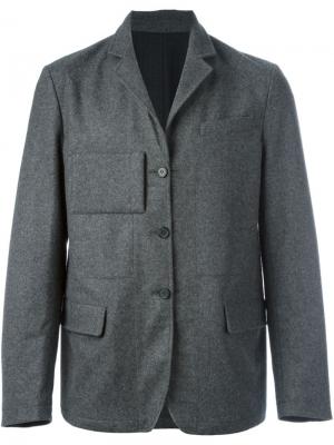 Короткое однобортное пальто Marni. Цвет: серый