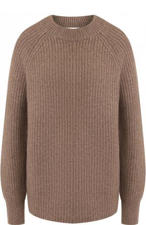 Кашемировый пуловер свободного кроя The Row. Цвет: темно-бежевый