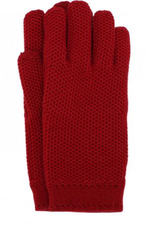 Кашемировые перчатки фактурной вязки Loro Piana. Цвет: красный