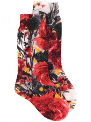 Носки с цветочным принтом Prada. Цвет: многоцветный