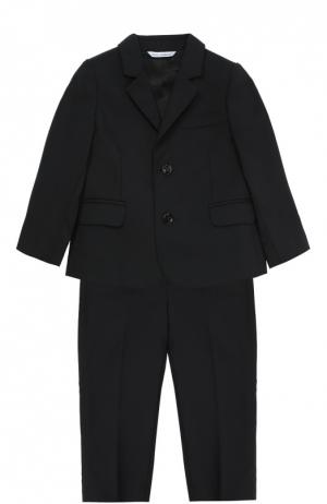 Классический костюм из шерсти Dolce & Gabbana. Цвет: черный