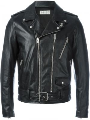 Байкерская куртка Saint Laurent. Цвет: чёрный