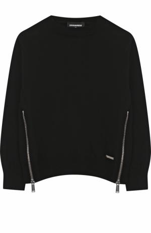 Вязаный пуловер с декоративными молниями Dsquared2. Цвет: черный