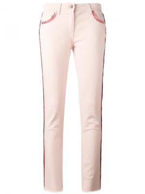Укороченные джинсы с ремешком Etro. Цвет: розовый и фиолетовый