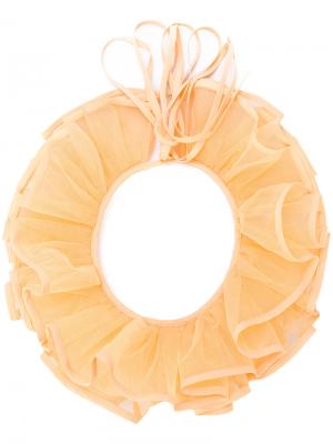 Шарф с рюшами на завязке Nina Ricci. Цвет: жёлтый и оранжевый
