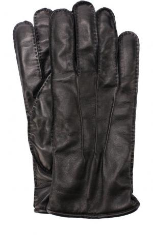 Кожаные перчатки с подкладкой из смеси шерсти и кашемира Pal Zileri. Цвет: черный