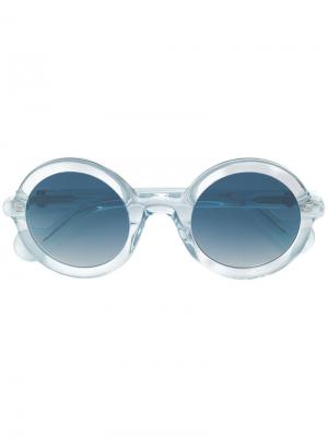 Солнцезащитные очки в круглой оправе Moncler Eyewear. Цвет: синий