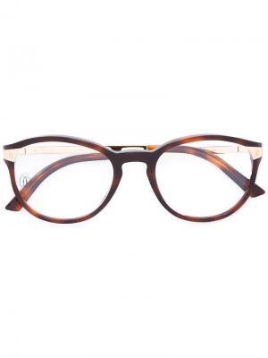 Солнцезащитные очки Santos De Cartier. Цвет: коричневый
