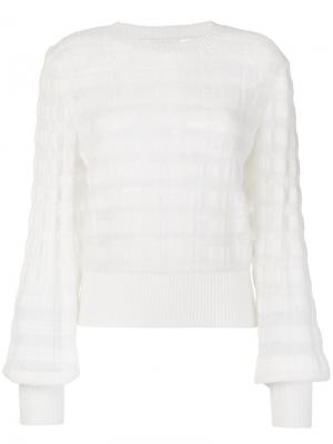 Прозрачный полосатый свитер See By Chloé. Цвет: белый