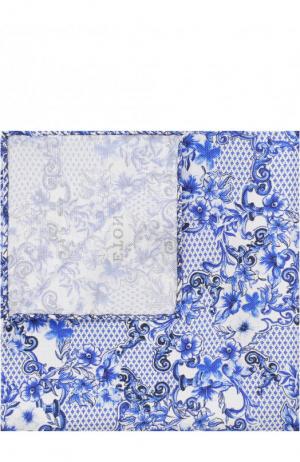 Шелковый платок с принтом Eton. Цвет: синий