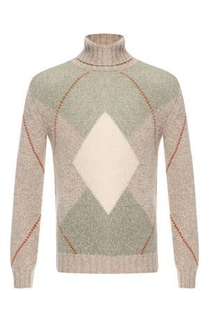 Кашемировый свитер с воротником-стойкой Loro Piana. Цвет: бежевый