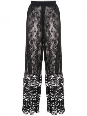 Широкие кружевные брюки Anna Sui. Цвет: чёрный