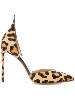 Туфли-лодочки с леопардовым узором Francesco Russo. Цвет: коричневый