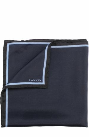 Шелковый платок с контрастным кантом Lanvin. Цвет: темно-синий