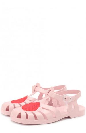 Резиновые сандалии с декором Marc Jacobs. Цвет: розовый