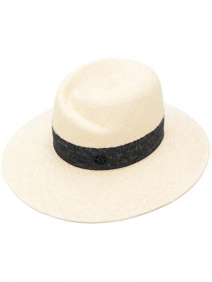 Плетеная шляпа Maison Michel. Цвет: телесный