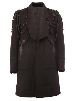 Пальто с панельным дизайном и вышивкой Takahiromiyashita The Soloist. Цвет: чёрный