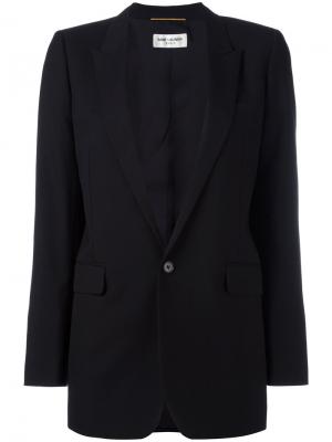 Классический длинный пиджак Saint Laurent. Цвет: чёрный