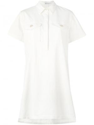 Платье-рубашка с короткими рукавами T By Alexander Wang. Цвет: белый