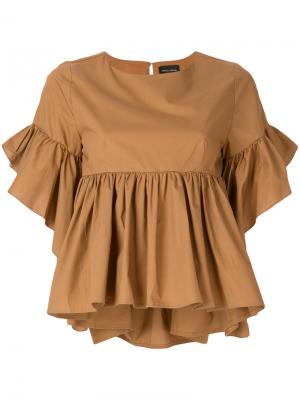 Ruffled  blouse Roberto Collina. Цвет: коричневый