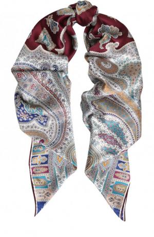 Шелковый платок с принтом Michele Binda. Цвет: бордовый
