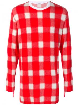 Объемный свитер в клетку Givenchy. Цвет: красный