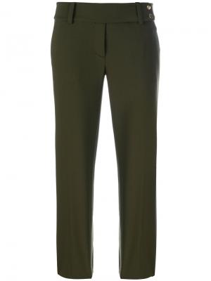 Прямые укороченные брюки Michael Kors. Цвет: зелёный