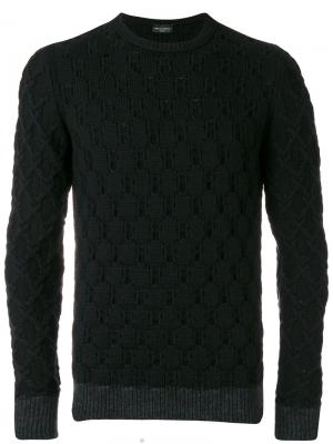 Классический приталенный свитер Roberto Collina. Цвет: чёрный
