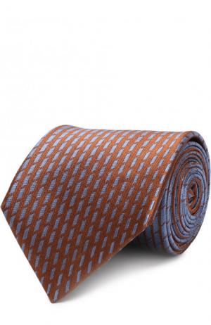 Шелковый галстук с узором Lanvin. Цвет: светло-коричневый