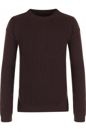 Шерстяной свитер фактурной вязки Rick Owens. Цвет: коричневый