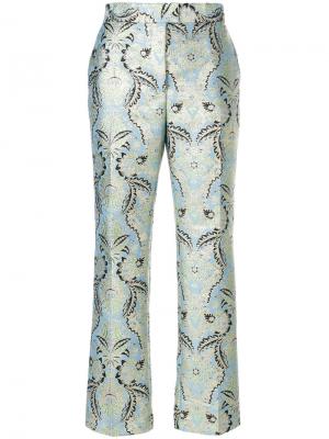 Укороченные брюки с узором MSGM. Цвет: синий