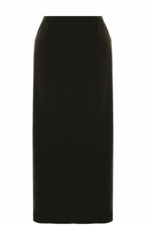 Однотонная шерстяная юбка-миди Tegin. Цвет: хаки