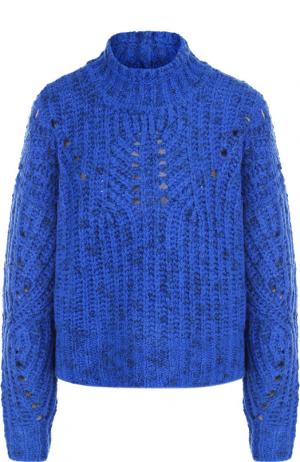 Вязаный шерстяной пуловер с воротником-стойкой Isabel Marant. Цвет: синий