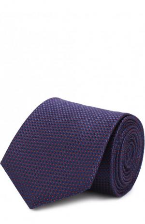 Шелковый галстук с узором BOSS. Цвет: малиновый