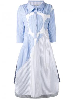 Длинное платье-рубашка  в тонкую полоску Stella McCartney. Цвет: синий