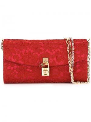 Клатч на цепочке Dolce & Gabbana. Цвет: красный