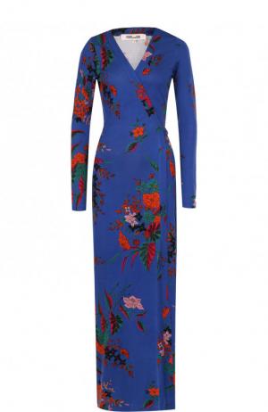Шелковое платье с запахом и принтом Diane Von Furstenberg. Цвет: разноцветный
