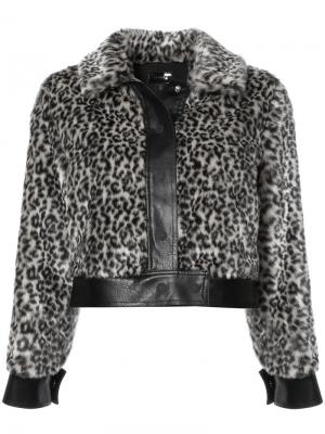 Укороченная куртка с леопардовым принтом Mother. Цвет: коричневый