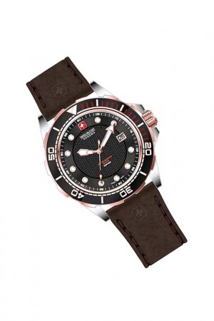 Часы и браслет для часов SWISS MILITARY HANOWA. Цвет: коричневый