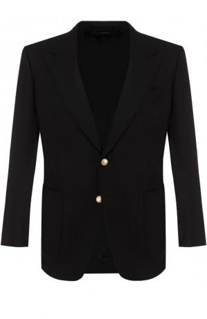 Однобортный шерстяной пиджак Tom Ford. Цвет: черный