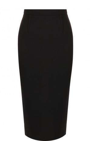 Однотонная шерстяная юбка на молнии Roland Mouret. Цвет: черный