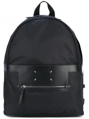 Классическая рюкзак с кожаными панелями Maison Margiela. Цвет: чёрный