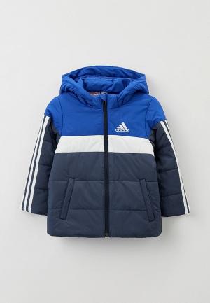 Куртка утепленная adidas. Цвет: синий