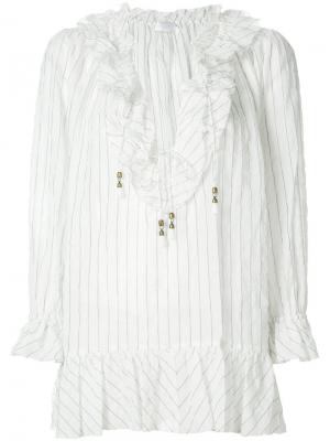 Блузка с тонкую полоску Zimmermann. Цвет: белый
