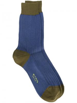 Двухцветные носки Etro. Цвет: синий