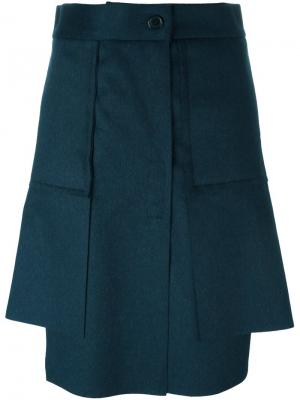 Асимметричная юбка со складками Vivienne Westwood Red Label. Цвет: синий