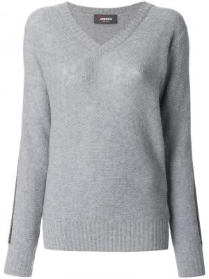 Пуловер с V-образным вырезом Jo No Fui. Цвет: серый