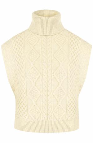 Шерстяной свитер без рукавов Saint Laurent. Цвет: белый