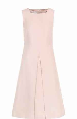 Приталенное платье-миди со складкой Valentino. Цвет: светло-розовый