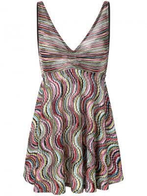 Короткое платье вязки интарсия Missoni Mare. Цвет: многоцветный